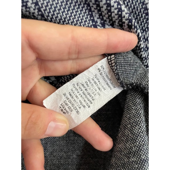 Must Have Women's small navy and gray plaid houndstooth pencil mini skirt - Picture 4 of 4